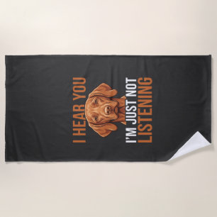 Serviette De Plage Citation drôle de chien Vizsla n'écoutant pas