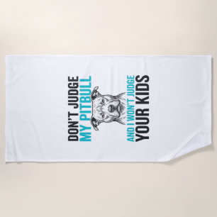 Serviette De Plage Citation drôle de Pitbull Gravure vintage Design d
