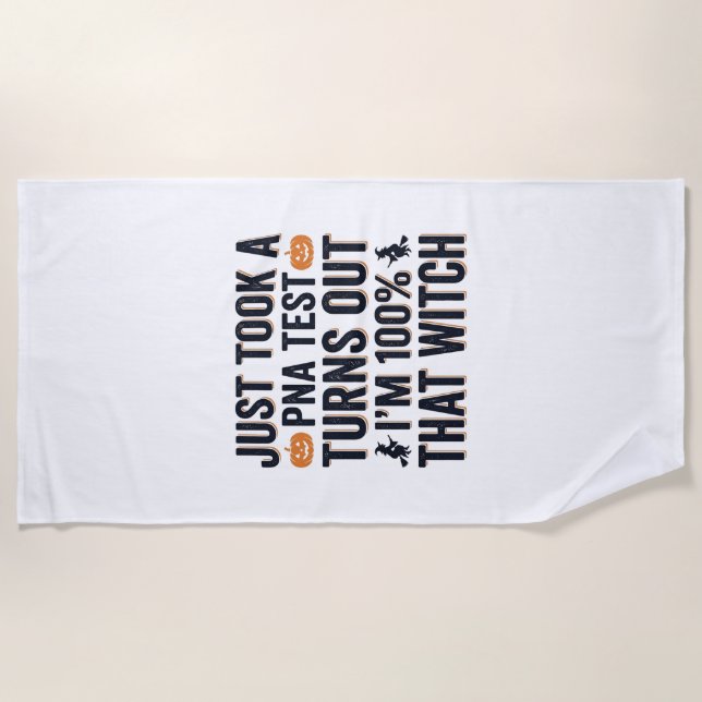 Serviette De Plage Citation drôle de sorcière pour test Halloween Des (Devant)