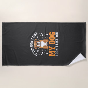 Serviette De Plage Citation drôle Mon chien Bouledogue