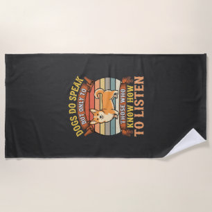 Serviette De Plage Citation Vintage sur les chiens Corgi qui parlent