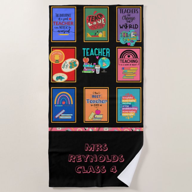 Serviette De Plage Citations De Cadeaux Enseignants Drôle Appréciatio (Devant)