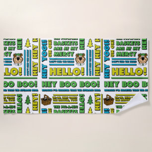 Serviette De Plage Citations de pique-nique de Yogi Bear et Motif d'e