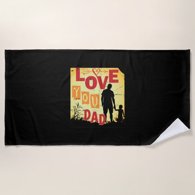 Serviette De Plage Citations grand-père | Je t'aime papa (Devant)