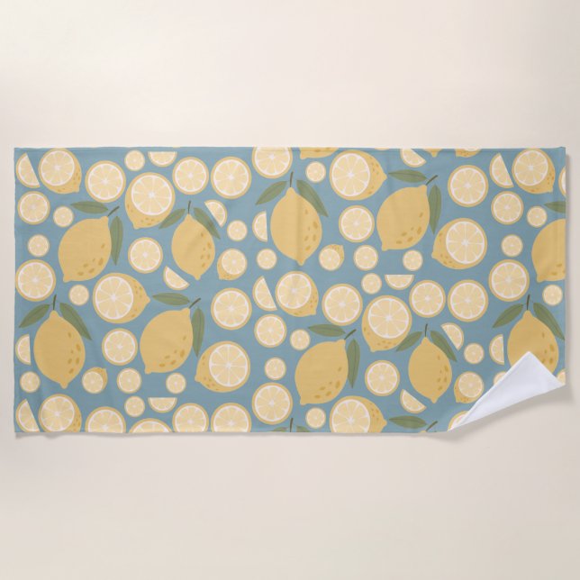 Serviette De Plage Citron jaune Motif (Devant)