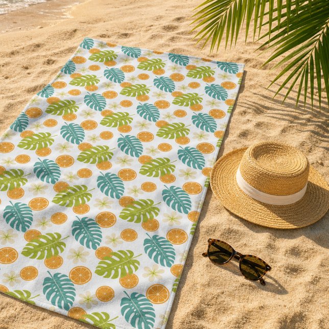 Serviette De Plage Citron Tropical (Citrus Tropical Beach Towel)