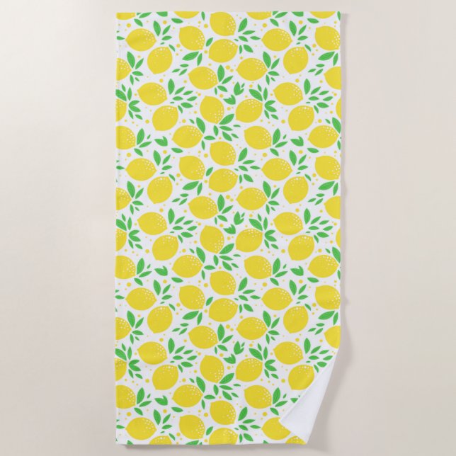 Serviette De Plage Citrons jaunes frais 2 (Devant)
