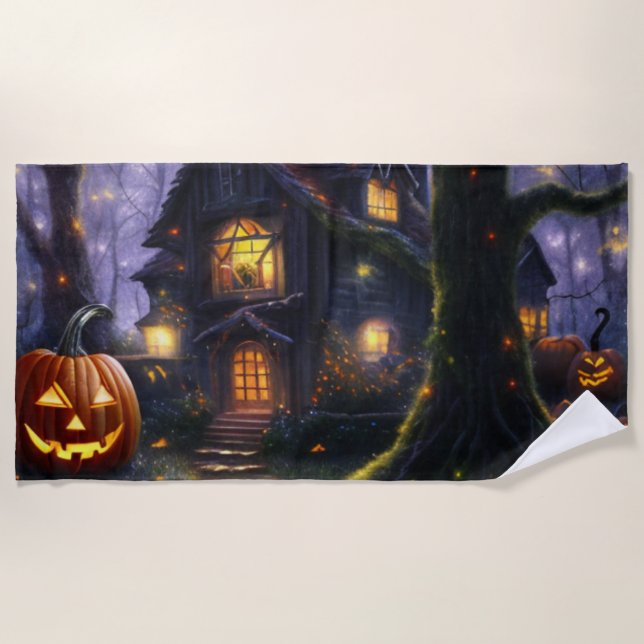 Serviette De Plage citrouille/automne/automne/Halloween (Devant)