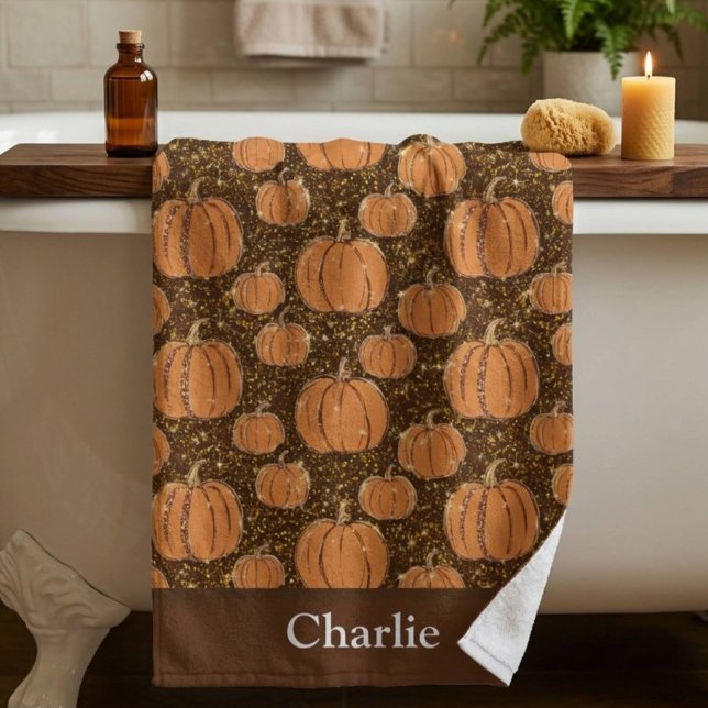 Serviette De Plage Citrouille d'automne personnalisée (Créateur téléchargé)