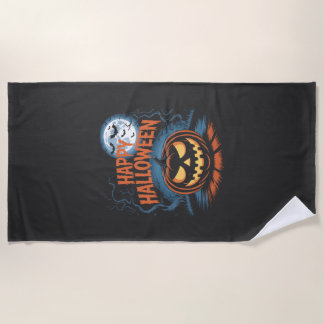 Serviette De Plage Citrouille d'Halloween effrayante Jack O