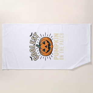 Serviette De Plage Citrouille d'Halloween la plus cool du jardin Vint