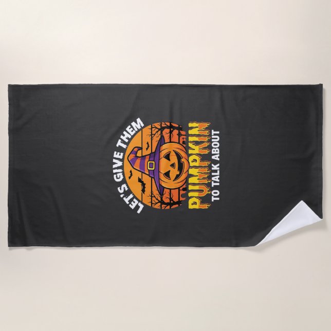 Serviette De Plage Citrouille drôle Halloween jeu de mots Design2 (1) (Devant)