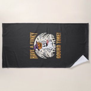 Serviette De Plage Citrouille fantôme de la période funky Halloween
