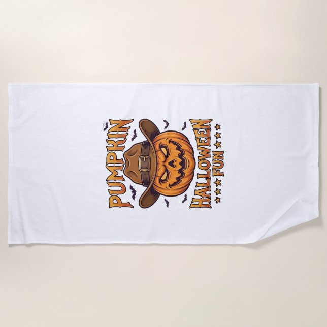 Serviette De Plage Citrouille Halloween Amusement Lanterne Jack Chape (Devant)