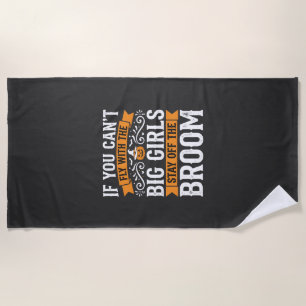 Serviette De Plage Citrouille Sorcière Balai Filles Halloween Design_