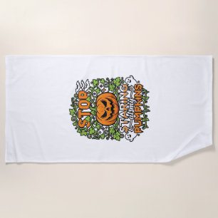 Serviette De Plage Citrouilles Arrête de regarder Halloween Fantômes