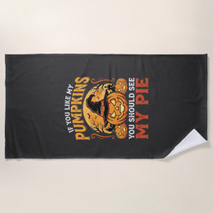 Serviette De Plage Citrouilles Drôles de Conception de Tarte Hallowee