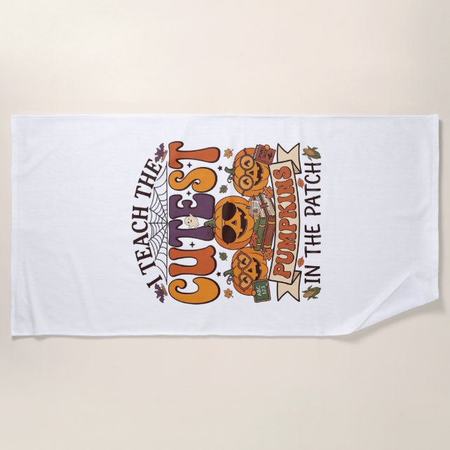 Serviette De Plage Citrouilles les plus mignonnes Halloween Lunettes  (Devant)