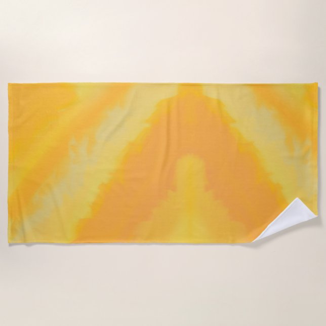 Serviette De Plage Citrus Sunny Orange Aquarelle  (Devant)