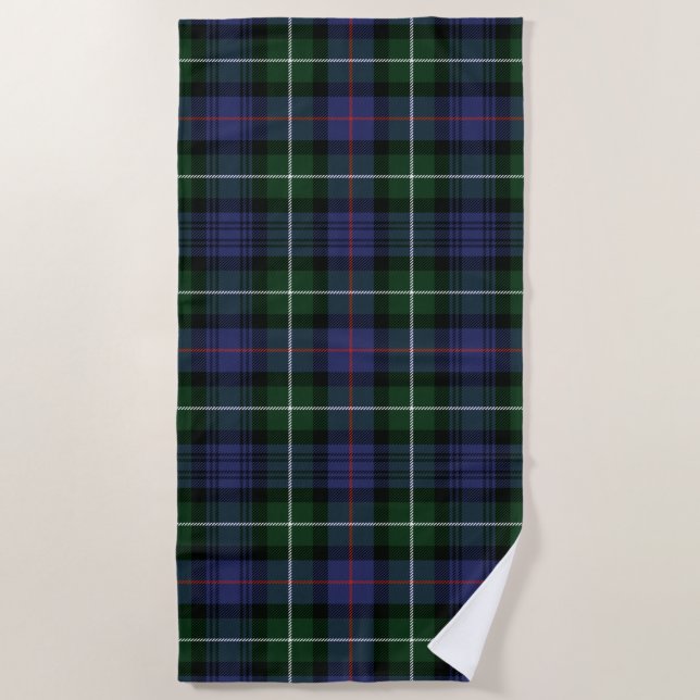 Serviette De Plage Clan Plaid MacKenzie Green Purple Check Tartan (Devant)