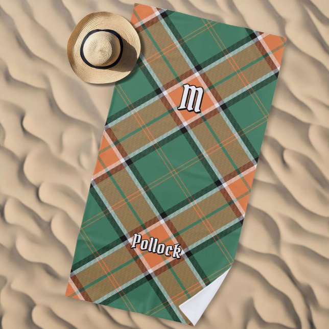 Serviette de plage Clan Pollock Tartan (Créateur téléchargé)