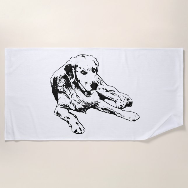 Serviette De Plage Clarité dorée monochrome (Devant)