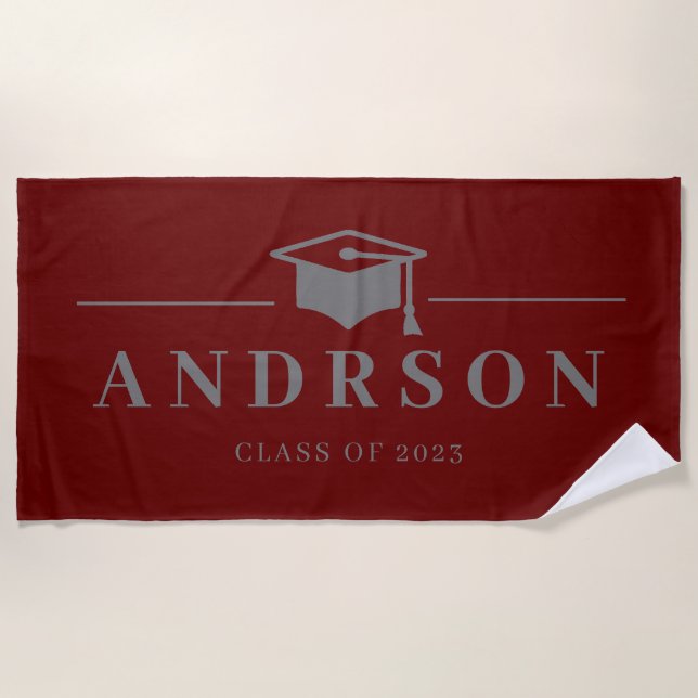 Serviette De Plage classe 2025, classe 2026 graduation (Devant)