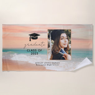Serviette De Plage Classe De 2023 Graduation Photo