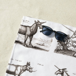 Serviette De Plage Classique Unicorne Antique Mythique Magie Créature