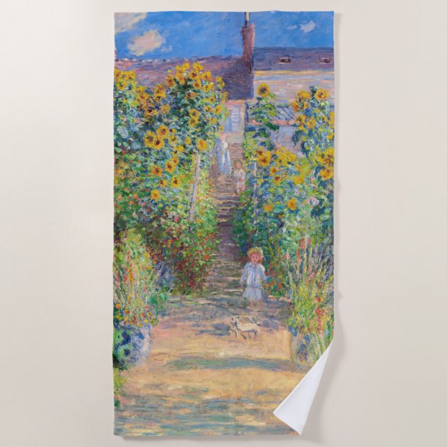Serviette De Plage Claude Monet - Le jardin de l'artiste à Vetheuil (Devant)
