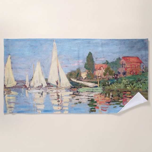 Serviette De Plage Claude Monet - Régates à Argenteuil (Devant)