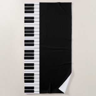 Serviette De Plage Clavier de piano noir et blanc