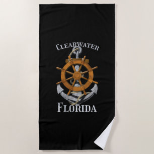 Serviette De Plage Clearwater Florida Vacation Ancre nautique Helm S
