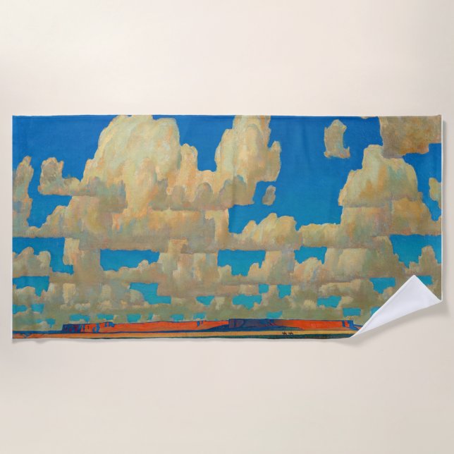 Serviette De Plage Cloud World par Maynard Dixon (Devant)