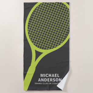 Serviette De Plage Club de tennis avec entraîneur de raquettes person