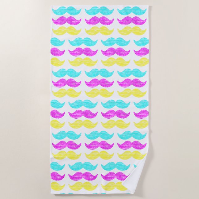 Serviette De Plage CMY Moustaches (Devant)