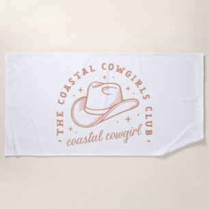 Serviette De Plage Coastal cowgirl beach club esthétique brune