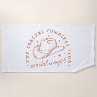 Serviette De Plage Coastal cowgirl beach club esthétique brune