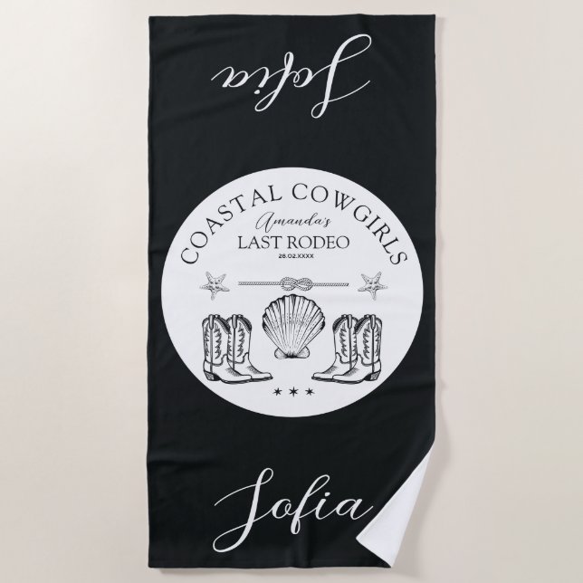 Serviette De Plage Coastal Cowgirl Nautical Bachelorette Party (Devant)