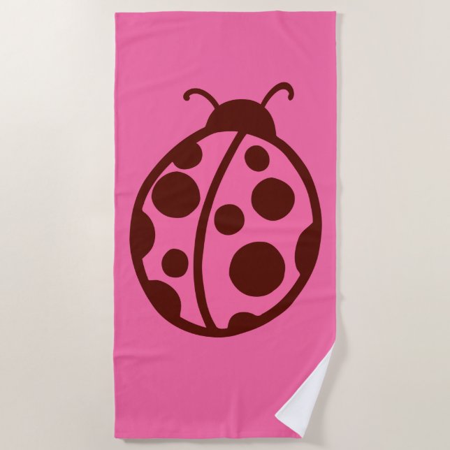 Serviette de plage coccinelle rétro  (Devant)
