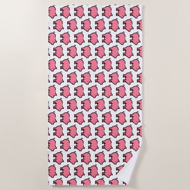 Serviette De Plage Cochon (Devant)