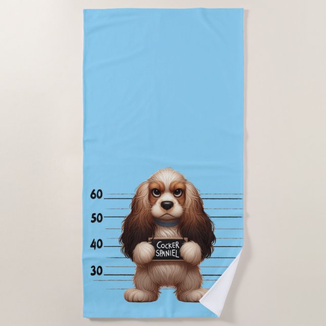 Serviette De Plage Cocker Spaniel vilain (Devant)