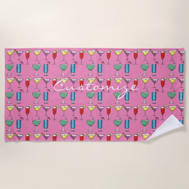Serviette De Plage Cocktail Boisson Assortiment Thunder_Cove (Devant)