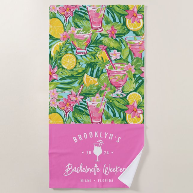 Serviette De Plage Cocktail de citron Prépa | Week-end d'enterrement  (Devant)