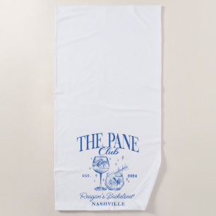 Serviette De Plage Cocktail rétro bleu personnalisé pour enterrement