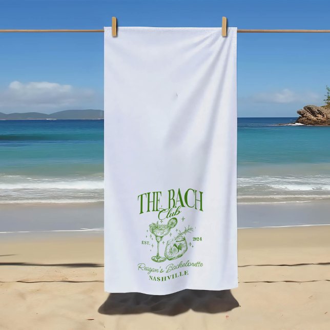 Serviette De Plage Cocktail rétro vert pour enterrement de vie de jeu (Créateur téléchargé)