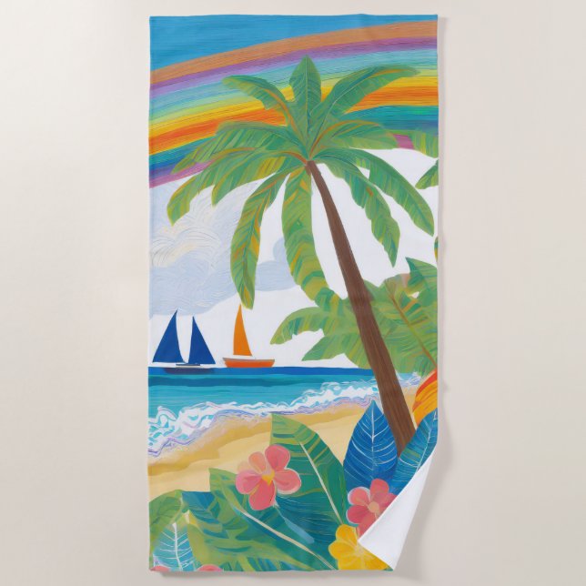 Serviette De Plage Cocotier tropical (Devant)