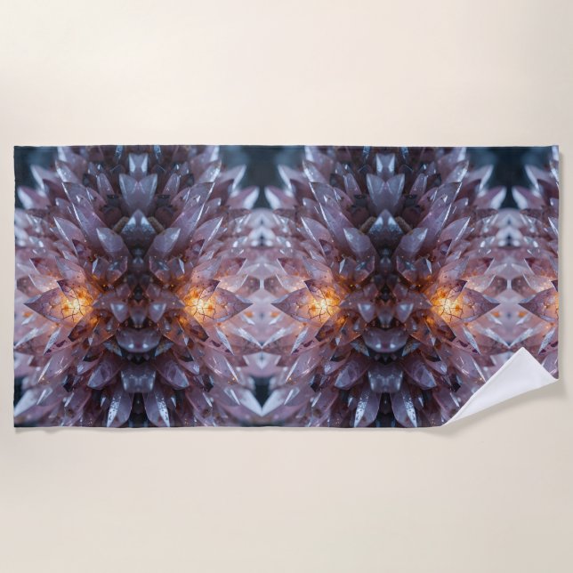 Serviette De Plage Coeur cristal radiant (Devant)