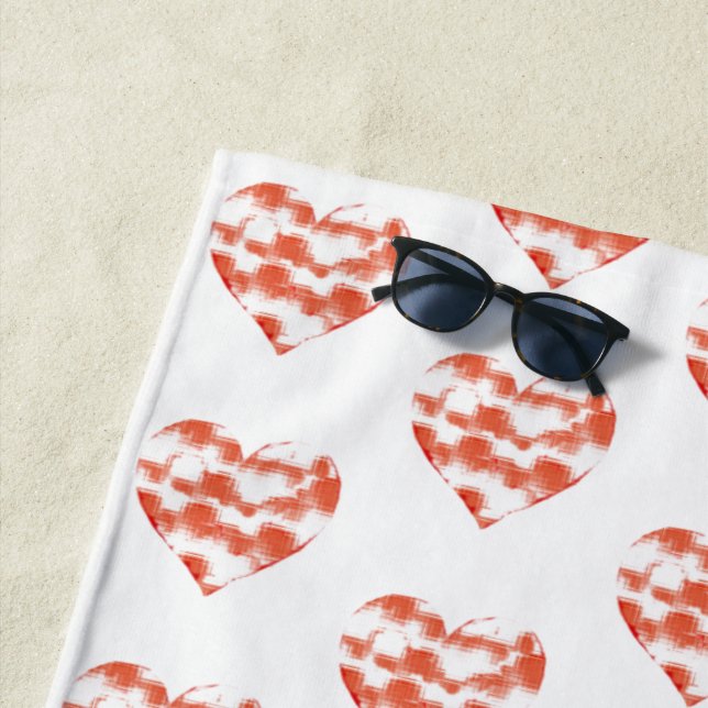 Serviette De Plage Coeur marbré (En situation)