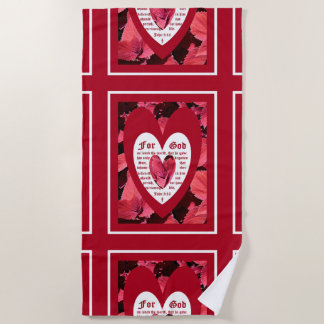 Serviette De Plage Coleus en gros plan avec Jean 3:16